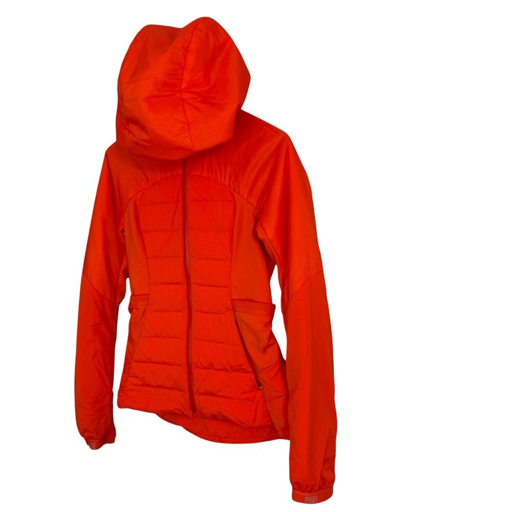 Lululemon Down for It All Goose Puffer Jacket Size 4 Atomic Orange - Picture 4 of 10